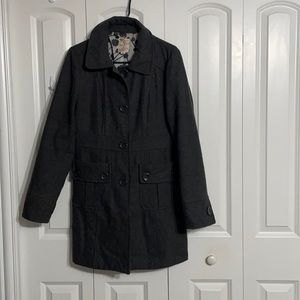 Charcoal Gray Button Up Pea Coat
